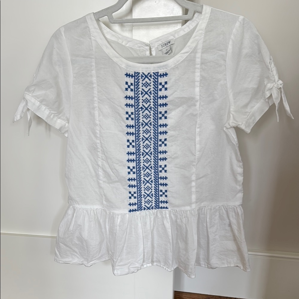 J. Crew Women’s Short Sleeve Peplum Blouse Top